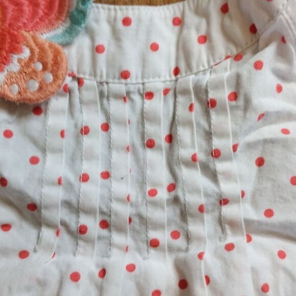 Gymboree Tank Top 2T White Pink Polka Dot Cotton Spring Summer Boho - Picture 3 of 6